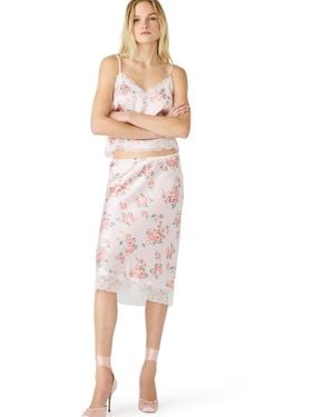 Steve Madden Floral V-neck Cami Top - White