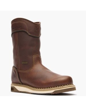 Georgia Boot Amp Lt Wedge Waterproof Pull On Work Boot - Brown