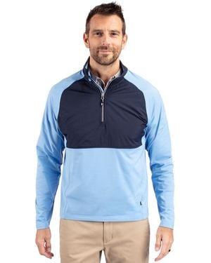 Cutter & Buck Adapt Eco Knit Hybrid Recycled Quarter Zip - Blue