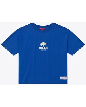 Mitchell & Ness Core Essentials Buffalo Bills Boxy Crop T-shirt - Blue