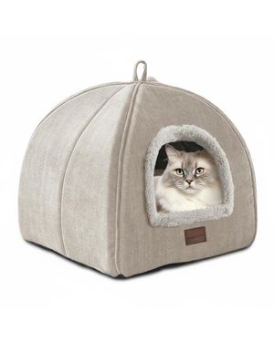 Aronkl Foldable Cat Bed Cave Tent - Gray