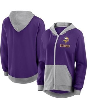 LOGO ATHLETIC Minnesota Vikings Hit It French Terry Full-zip Hoodie - Purple