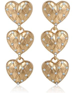 Juicy Couture Triple Heart Drop Earrings - Metallic