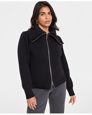On 34th Zip Up Sweater Cardigan - Black