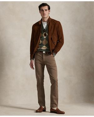 Polo Ralph Lauren Varick Slim Straight Stretch Sateen Pants - Natural
