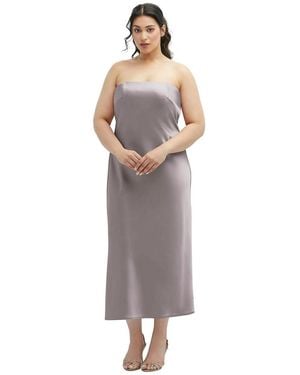 After Six Strapless Midi Bias Column Dress - Gray