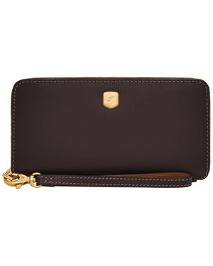 Fossil Lennox Leather Zip Continental Wallet - Brown
