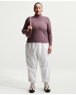Nike Plus Size Chill Knit Quarter-zip Long-sleeve Top - Red