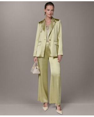 Donna Karan One Button Jacket High Waisted Pants - Multicolor