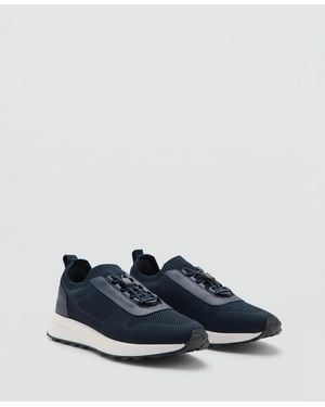 Mango Laces Combined Sneakers - Blue