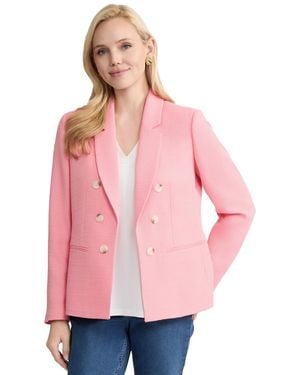Jones New York Open Front Tweed Jacket - Pink