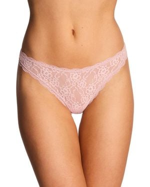 B.tempt'd By Wacoal Little Coverage Floral Lace Thongs - Pink