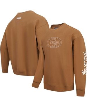Pro Standard Christian Mccaffrey San Francisco 49ers Pullover Crewneck Sweatshirt - Brown