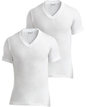 Stanfield's Supreme Cotton Blend V-neck Undershirts - White