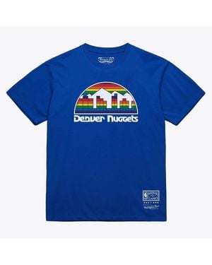 Mitchell & Ness And Denver nuggets Hardwood Classics Basic Logo Arch T-shirt - Blue