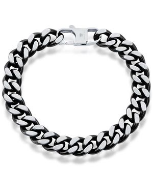 Metallo Stainless Steel 10.5mm Cuban Chain Bracelet - Metallic
