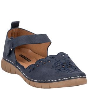 Gc Shoes Gabris Floral Embroidery Mary Jane Flats - Blue