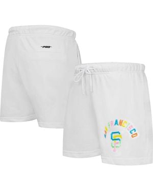 Pro Standard San Francisco Giants Washed Neon Shorts - White