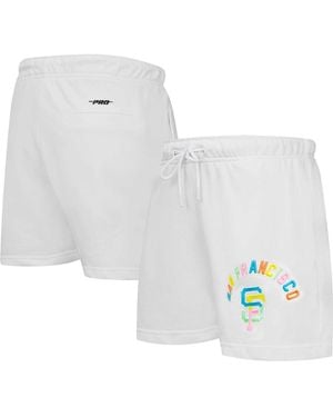 Pro Standard San Francisco Giants Washed Neon Shorts - White