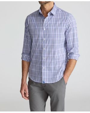 UNTUCKit Regular Fit Wrinkle-free Cotton Tek Winterfield Button Up Shirt - Blue