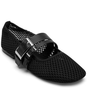 DKNY Dade Mesh Buckle Ballet Flats - Black