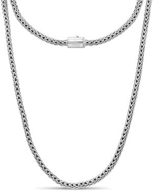DEVATA Dragon Bone Round 4mm Chain Necklace - Metallic