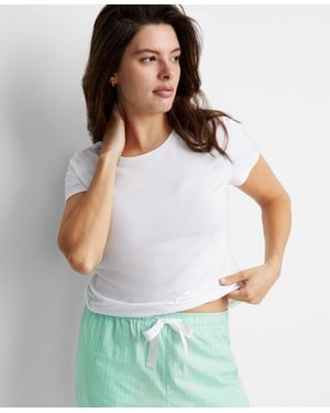 State Of Day Cotton Blend Short-sleeve Sleep Tee Xs-3x - White