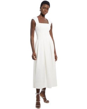 Karen Millen Square Neck Midi Dress - White