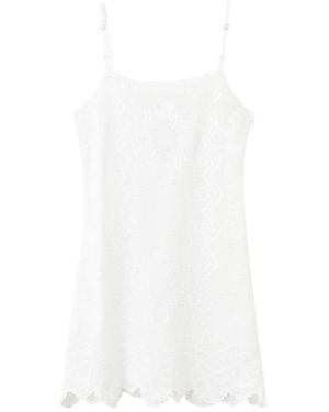 Mango Crochet Scalloped-hem Sundress - White