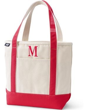 Lands' End Pre-monogrammed Letter M Canvas Tote Bag - Red