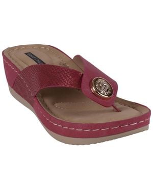Gc Shoes Dafni Thong Wedge Sandals - Red
