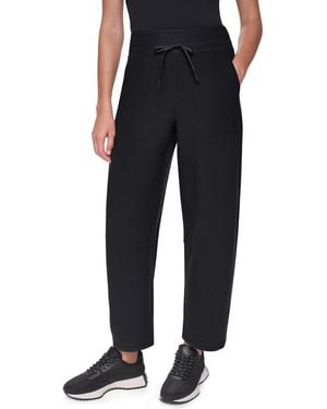 DKNY Transcend Thermal High-waist Barrel-leg Pants - Black