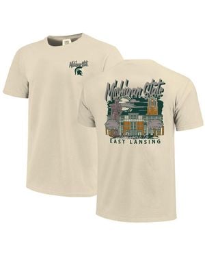 Image One Michigan State Spartans Comfort Colors Hand-drawn Campus Stack T-shirt - Natural