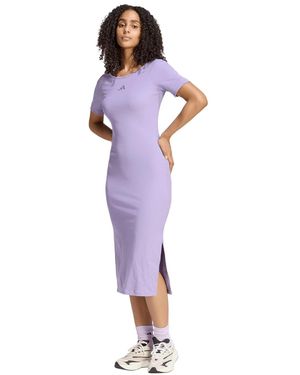 adidas Logo Ribbed Dress - Purple