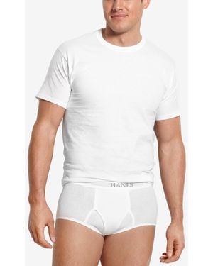 Hanes Big & Tall 4-pk. Cotton Crew-neck Undershirts - White