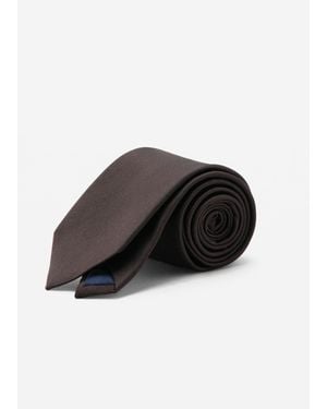 Mango Plain Silk Tie - Black