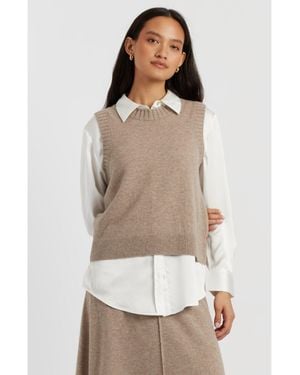 Chinti & Parker Wool Cashmere Tank - White