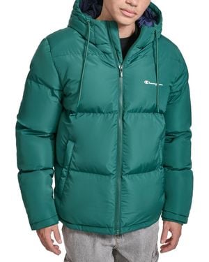 Champion Quilted Full-zip Hooded Puffer Jacket - Green