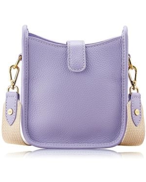 Gigi New York Ellie Pebble Leather Mini Crossbody Handbag - Purple