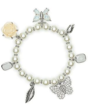 Patricia Nash Blue Butterfly Collection Charm Stretch Bracelet - Metallic