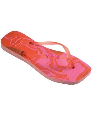 Havaianas Square Jelly Slim Slip-on Sandals - Red