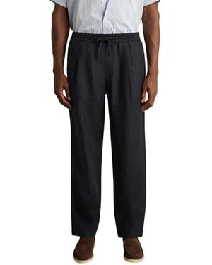 Reiss Barges Relaxed-fit Linen Drawstring Pants - Black