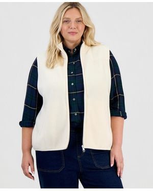 Style & Co. Plus Size Solid Polar Fleece Vest - Blue
