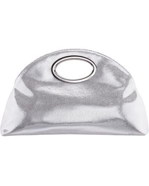 Nina Cut Out Handle Medium Clutch Handbag - Gray