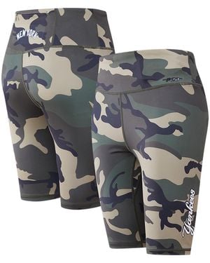 Pro Standard New York Yankees Allover Print Bike Shorts - Gray