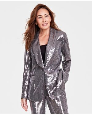 INC International Concepts Women's Metallic Blazer Gold Size Medium