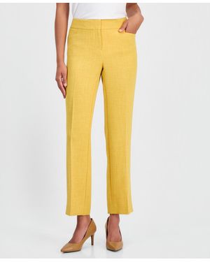 Kasper Petite Mid-rise Front Pocket Trouser Pants - Yellow