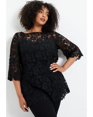 June + Vie June + Vie June + Vie Allover Lace Top - Black