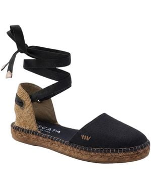 VISCATA Candell Canvas Espadrille Flats - Black