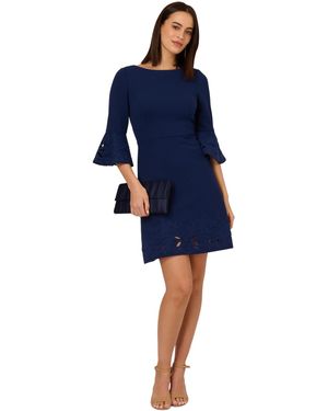 Adrianna Papell Eyelet Embroidered Dress - Blue
